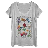 Disney Wonderland Alice Flowers Women's Traditional Short Sleeve Tee Shirt