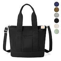 MINGRI Canvas Tote Bag for Women,Tote Bag with Zipper,Everything Tote Bag Purse Travel Tote Bag with Compartment,2 Sizes