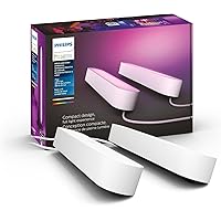 Smart Play Light Bar Base Kit, White - White & Color Ambiance LED Color-Changing Light - 2 Pack - Requires Bridge - Control with App - Works with Alexa, Google Assistant and Apple HomeKit