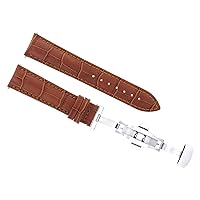Ewatchparts 17,18,19,20,20,21,22,23,24mm Leather Band Strap Clasp Compatible with Stauer Meisterzeit
