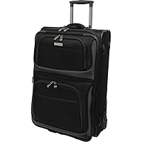 Traveler's Choice Conventional II Expandable Rugged Rollaboard Luggage, Black, Carry-on 21-Inch