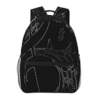 music Printed Lightweight Backpack Travel Laptop Bag Gym Backpack Casual Daypack