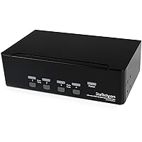 StarTech.com 4-Port Dual KVM Switch with Audio for DVI Computers - Built-in USB Hub (SV431DD2DUA), Black