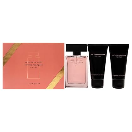 Narciso Rodriguez Musc Noir Rose 1.6oz EDP Spray, 1.6oz Body Lotion, 1.6oz Shower Gel Women 3 Pc Gift Set