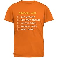 Old Glory Halloween Checklist Mandarin Adult T-Shirt - Small Orange