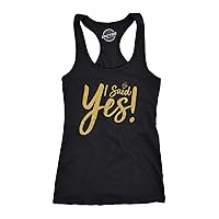 Womens I Said Yes Tank Top Cute Bride Bachelorette Party Tanktop for Ladies