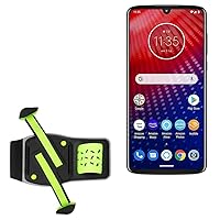 BoxWave Holster Compatible with Motorola Moto Z4 - FlexSport Armband, Adjustable Armband for Workout and Running - Stark Green