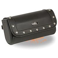 Milwaukee Leather SH614 Black PVC Large Riveted Motorcycle Tool Bag - One Size