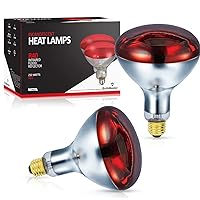 250 Watts R40 Red Heat Lamps Outdoor Bulbs for Pets Flood Light Bulb for Chickens Infrared Reflector 250W R40 Incandescent Medium E26 Base 2 Pack