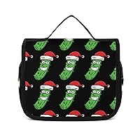 Christmas Pickle Makeup Bag Travel Toiletry Bag Waterproof Cosmetic Bag with Portable Hook Handbag