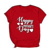Happy Mother's Day T Shirt 2023 for Women Mom Grandma Letter Print T-Shirt Summer Casual Short Sleeve Blouse Top