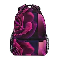 ALAZA Close Up Rose Flower School Bag Travel Knapsack Bags for Primary Junior High School