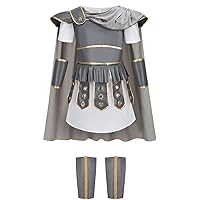 LMYOVE Kids Warrior Costume, Halloween Boys Roman Soldier Gladiator Viking Medieval Historical Role Playing Party 4-11Y
