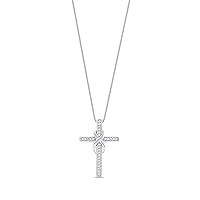 Sterling Silver 1/10Ct TDW Diamond Accent X Infinity Knot Cross Fashion Pendant Necklace with an 18