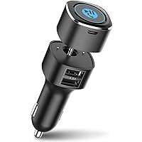 Esky Bluetooth Receiver for Car, 3.5mm Aux Bluetooth Car Adapter, Bluetooth 5.0 Wireless Car Audio Stereo Kits with Hands-Free Call, Dual 2.4A USB Ports Car Charger - US Patent No. US 10,272,845 B2