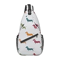 Sling Bag Bones And Dog Claws Print Sling Backpack Crossbody Chest Bag Daypack For Hiking Travel