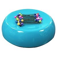 Grabbit Magnetic Sewing Pincushion with 50 Plastic Head Pins, Teal