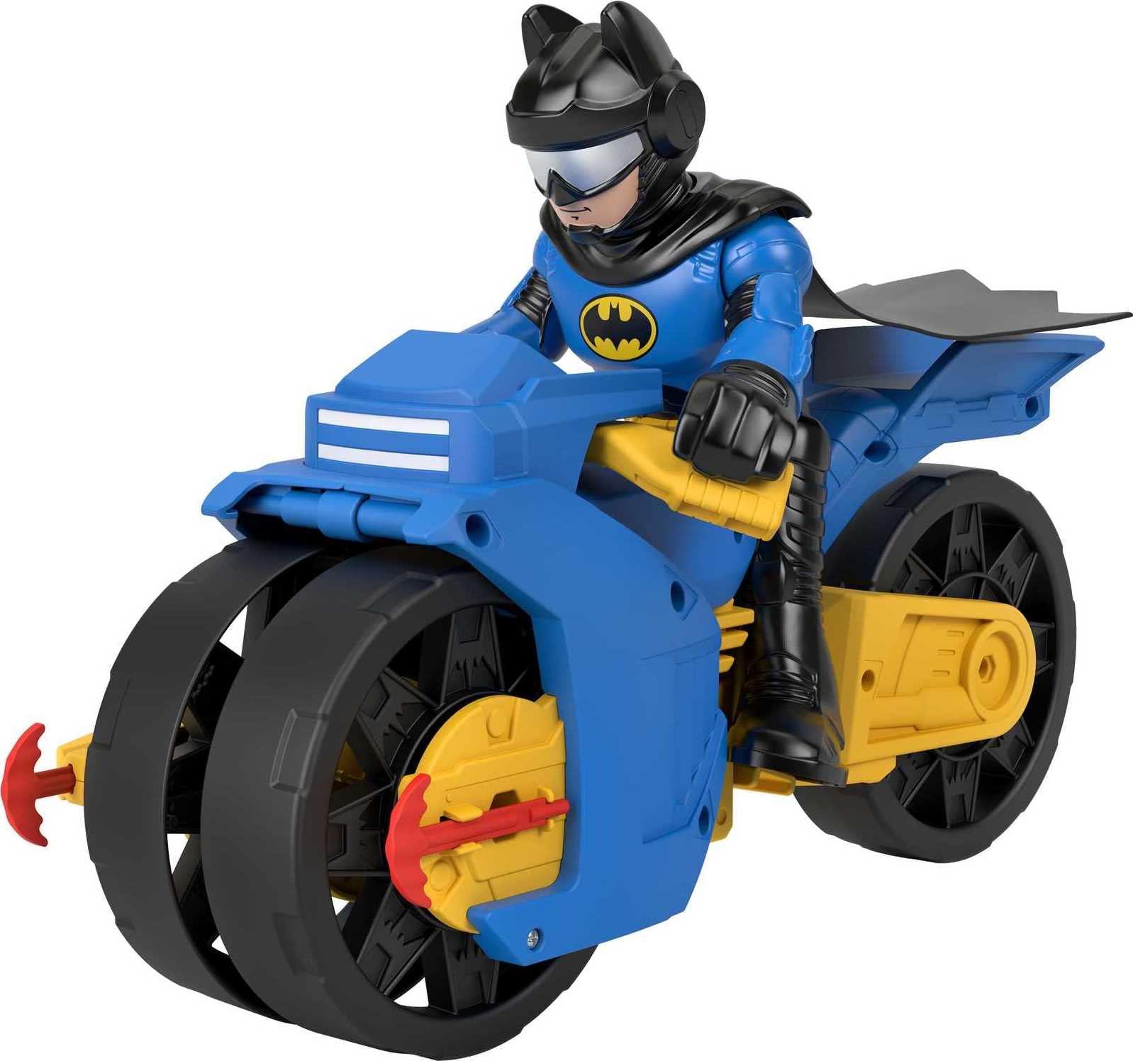 Imaginext DC Super Friends Batman Toys, XL Batcycle with Projectile Launcher & XL Batman Figure, Each 10 Inches, Ages 3+ Years