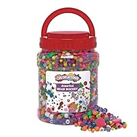 Colorations - BDBKT Value Assorted Bead Bucket for Kids, 3500 Beads, Bulk, Jewelry, Storage, Accent Beads, Arts & Crafts, Slime, Stringing, Teachers, Motor Skills