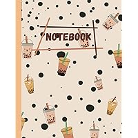 Milktea Notebook: Milk Tea Journal Diary | Kawaii Bubble Tea Notebook for Kids & Girls | Cute | 8.5x11inchs | 100 Pages