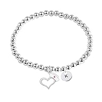 Nurse Heart Jewelry, Personalized Nurse Heart Initial Letter Beaded Adjustable Bracelet, Nurse Gift, Nurse Heart Accessories for Nurses
