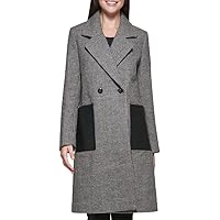 Calvin Klein Women's Notch Collar Double Breast Patch Pocket Jacket