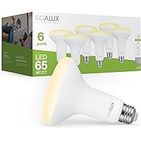 Sigalux Dimmable LED Flood Lights, BR30 Bulbs, 650LM 2700K Soft White, E26 Base, UL Listed, Pack of 6