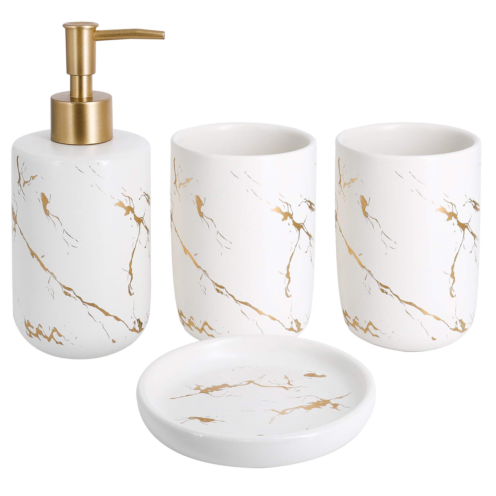 Buy Banwari Crafts Hand Painted Ceramic Bathroom Accessories Set of 3 Pcs -  Liquid Soap Dispenser, Soap Dish and Toothbrush Holder for Bathroom Décor  and Home Gift Set BS103 Online at Best