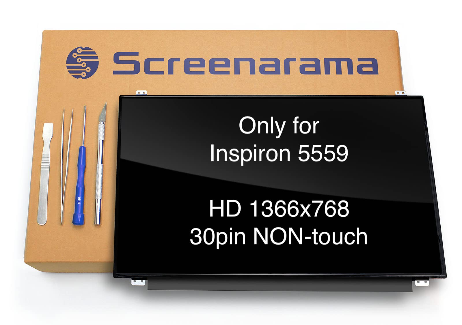 SCREENARAMA New Screen Replacement for Dell Inspiron 5559 HD 30pin Non-Touch 1366x768 Glossy LCD LED Display with Tools