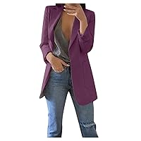 Blazer for Women Loose Blazer Jackets Long Sleeve Button Open Front Office Work Casual Blazers Coats with Pocket