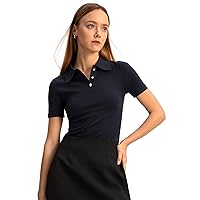 LilySilk Womens Silk Shirt Ladies Classic Blouse with Short Sleeve and 3 Button Front Lightweight and Soft for Work Casual
