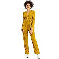 Designer Womens Velvet Wrap Top Size X-Large Color Gold