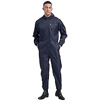 iiniim Men's Work Overalls Coverall Mechanics Workwear Long Sleeve Hooded Jumpsuits with Pockets