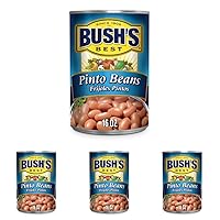 BUSH'S BEST Pinto Beans, 16 Ounce Can, Canned Beans, Pinto Beans Canned, Source of Plant Based Protein and Fiber, Low Fat, Gluten Free, For Soups, Salads and More (Pack of 4)
