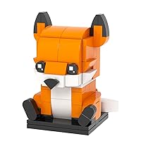 MOOXI-MOC Animals Fox Brick Mini Headz Building Set,Creative Cute Building Blocks Children Kit,Gifts for Kids(132pcs)