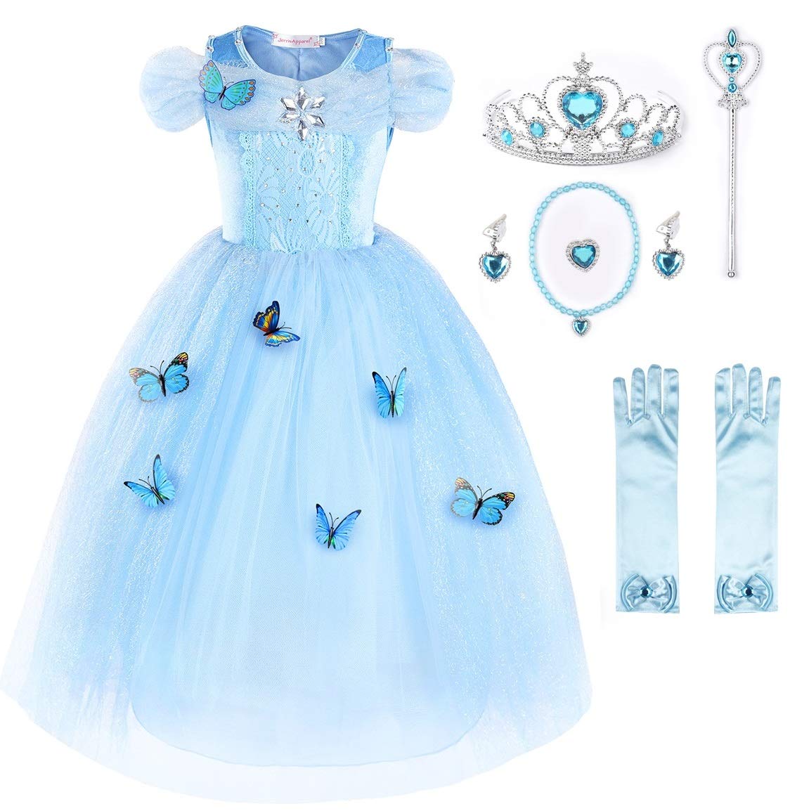 JerrisApparel Flower Girls Dress Princess Costume Butterfly Girl