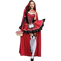 Dreamgirl Adult Sexy Little Red Riding Hood Costume for Women, Fashion Little Red Riding Hood Halloween Costume
