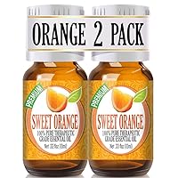 Healing Solutions Sweet Orange Essential Oil - 100% Pure Therapeutic Grade - 2 Pack