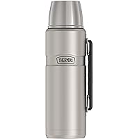 THERMOS Stainless King Vacuum-Insulated Beverage Bottle, 40 Ounce, Matte Steel