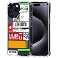 MOSNOVO Compatible with iPhone 15 Pro Max Case, [Buffertech 6.6 ft Drop Impact] [Anti Peel Off Tech] Clear TPU Bumper Phone Case Cover with Mail Label Designed for iPhone 15 Pro Max 6.7