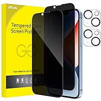JETech Privacy Full Coverage Screen Protector for iPhone 14 6.1-Inch with Camera Lens Protector, Anti-Spy Tempered Glass Film, 2-Pack Each