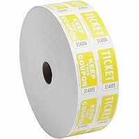 Sparco 99270 Ticket Roll, Double w/Coupon, 2000/RL, Yellow