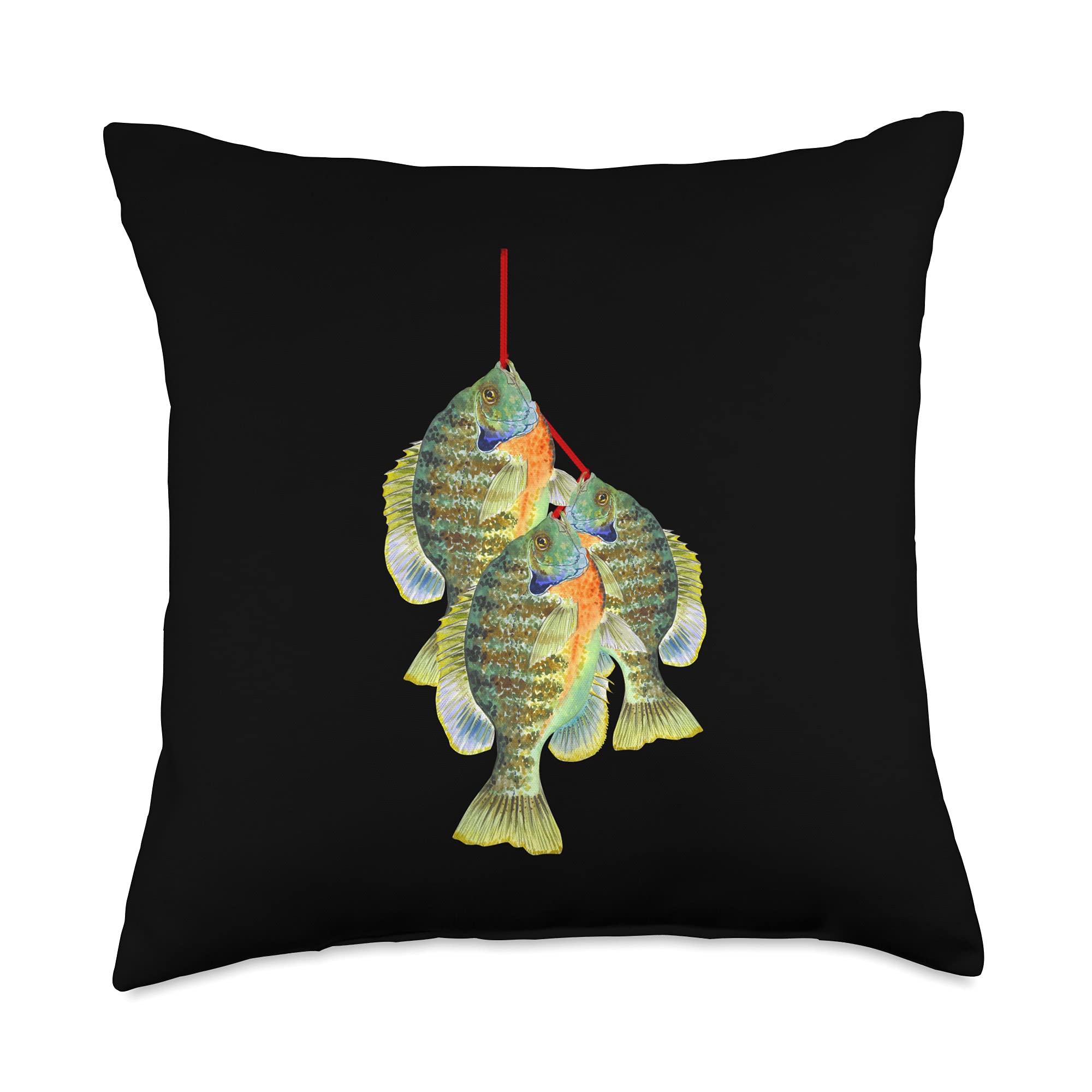 Lazy Dog Creations Fish for Brim Sunfish Bass Catfish Lures, Throw Pillow, 18x18, Multicolor