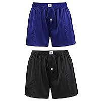 LilySilk Silk Boxers Mens Breathable Real Mulberry Underwear 6A Grade Royal Shorts Combo Pack, Silk Sleep Lounge Bottoms