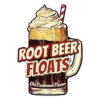 GLOBLELAND Root Beer Floats Vintage Metal Tin Sign Retro Ice Cream Plaque Poster Metal Wall Decorative Tin Signs for Home Kitchen Restaurant Coffee Shop Club Bar Decoration