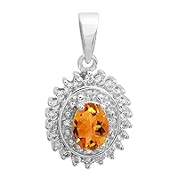 Multi Choice Oval Shape Gemstone 925 Sterling Silver Solitaire Accents Pendant