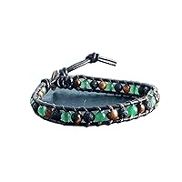 Lava jade tiger eye stone leather bracelets,wrap bracelets,men and women bracelets,friendship bracelets,gift bracelets