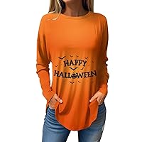 Women's Casual Fall Tops Basic Long Sleeve Shirts Crew Neck Comfy Top Vintage Graphic Sweatshirts Fashion Clothes