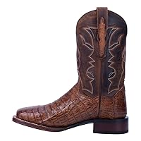 Dan Post Men's Kingsly Caiman Western Boot Broad Square Toe Chocolate 10 EE US