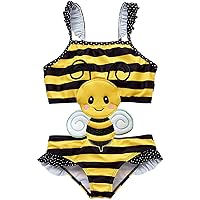Baby Kid Girl Toddler One Pieces Polka Dots Cute Bee Ladybug Owl Swimsuits Tankini Swimwear